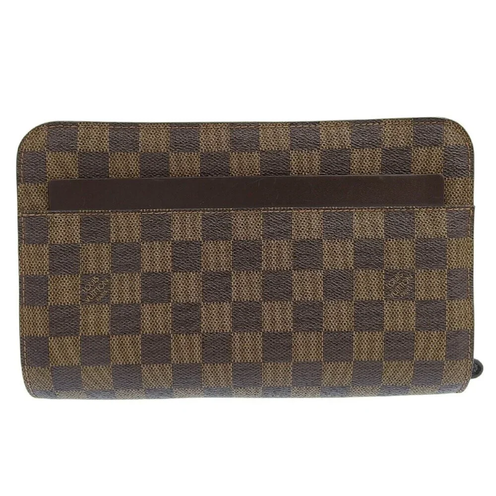 LOUIS VUITTON Authentic Brown Damier Clutch Bag - Picture 1 of 7